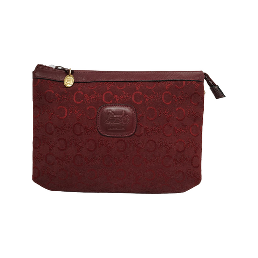 CELINE Red Fabric Jacquard Handbag Silver Hardware-(SKU)-942434157