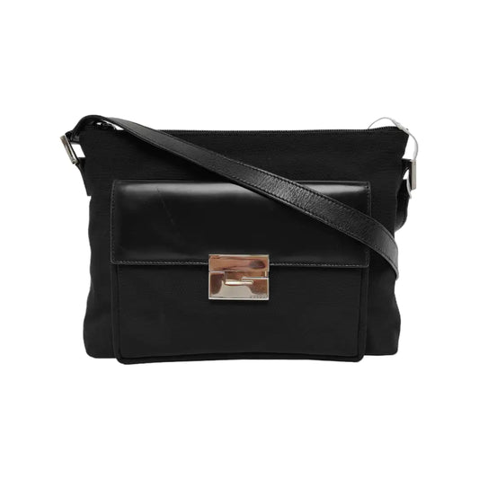 GUCCI Dark Brown Canvas Single Shoulder Bag Tote Ruthenium color hardware-(SKU)-942522014