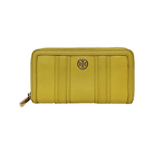 TORY BURCH Walker Yellow Leather Wallet Golden hardware-(SKU)-942221638