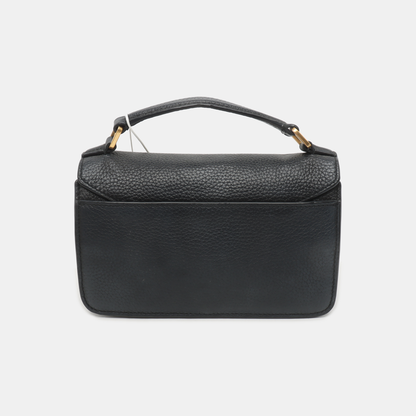 TORY BURCH Britten Black leather crossbody shoulder tote Golden hardware Removable shoulder strap-(SKU)-933116163