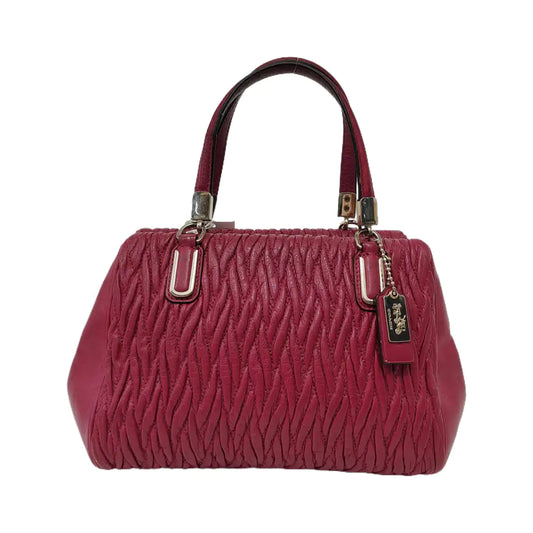COACH MADISON Fuchsia Leather Single Shoulder Handbag Crossbody Golden hardware-(SKU)-941851369