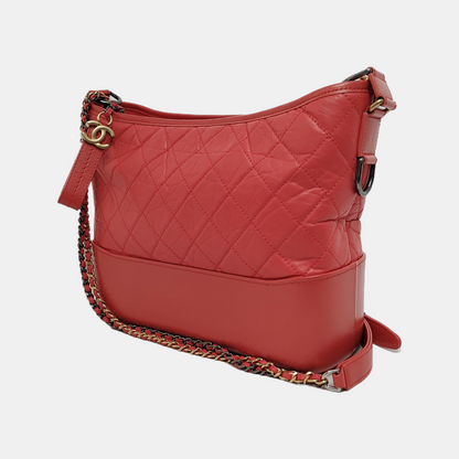 CHANEL GABRIELLE Medium Orange Calfskin Quilted Pattern Gabby Bag Crossbody Shoulder Bag Sling Bag Gold Silver Ruthenium Hardware 27 Clasp Removable Strap-(SKU)-945856539