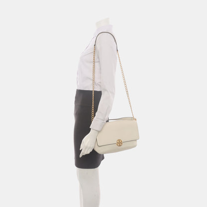 TORY BURCH Chelsea White Leather Crossbody Shoulder Bag Handbag Golden hardware-(SKU)-937687328