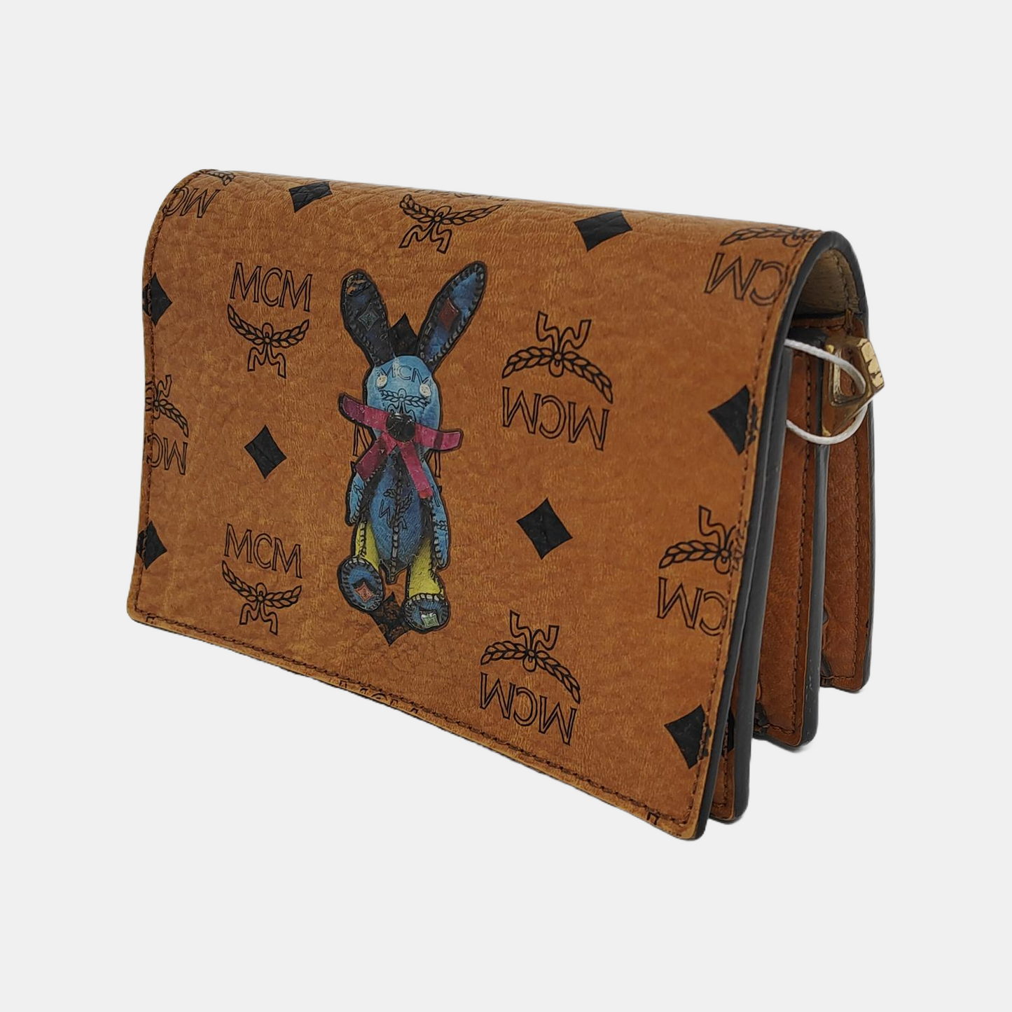 MCM Cognac Color Coated Canvas Monogrammed Printed Crossbody Bag Single Shoulder Bag Golden hardware Removable shoulder strap-(SKU)-940314448
