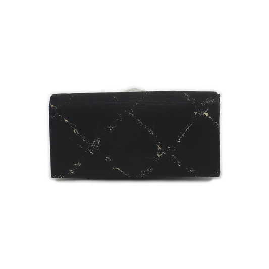 CHANEL Black Nylon Diamond Quilted Wallet Vintage model-(SKU)-937625508
