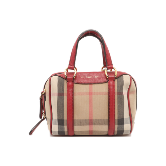 BURBERRY Alchester Brown Canvas Single Shoulder Bag Crossbody Bag Tote Bag Golden hardware Removable shoulder strap-(SKU)-929659819