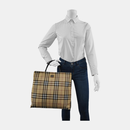 BURBERRY Canterbury Khaki Coated Canvas Handbag Ruthenium color hardware-(SKU)-944791843