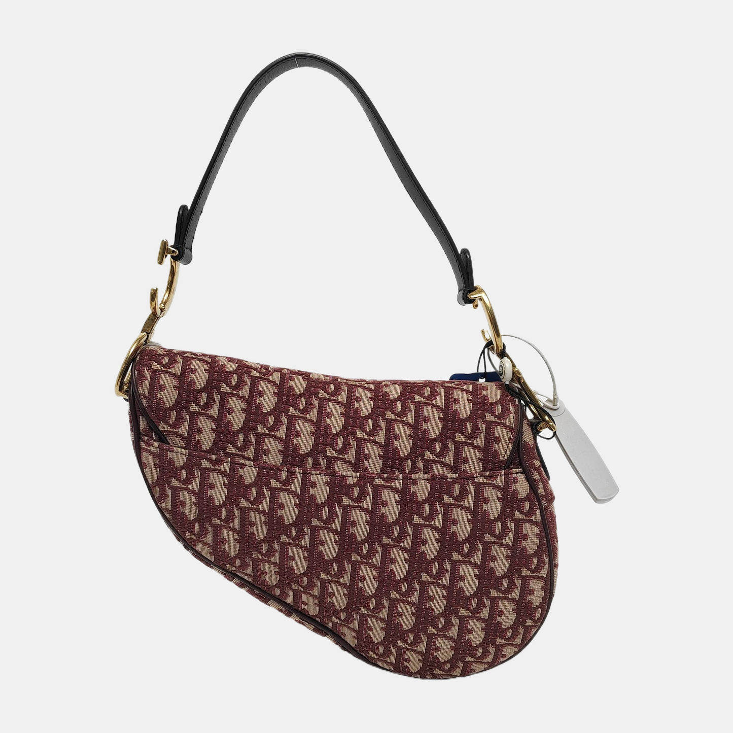 DIOR Saddle Small Burgundy Canvas Monogram Saddle Bag Crossbody Shoulder Bag with Gold Hardware Removable Strap-(SKU)-943857438