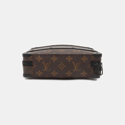 LOUIS VUITTON SOFT TRUNK Brown Coated Canvas Monogram Handbag Crossbody Shoulder Bag Black Hardware-(SKU)-14509670