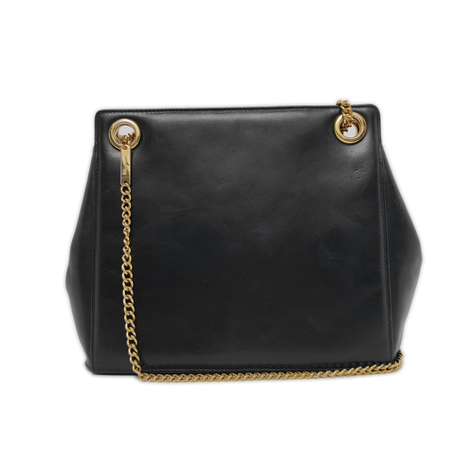 FERRAGAMO Dark Blue Cowhide Embossed Crossbody Bag Single Shoulder Bag Handbag Golden hardware-(SKU)-940146555