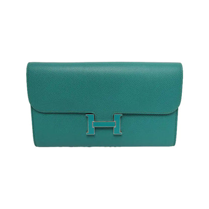 HERMÈS Constance Verona Green Epsom Calfskin Wallet, Green Hardware, A-(SKU)-945960942