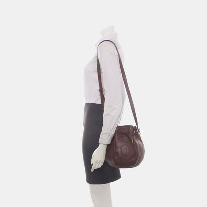 Cartier Bucket bag Burgundy Cowhide Single Shoulder Bag Crossbody Bag Golden hardware-(SKU)-935400465