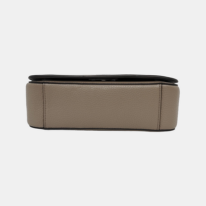 TORY BURCH Britten Gray cowhide embossed crossbody bag, shoulder bag Silver Hardware-(SKU)-943475840