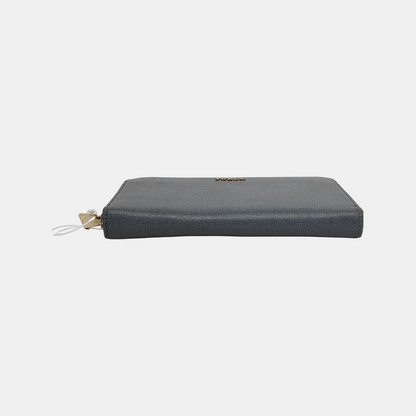 FURLA Blue Leather Embossed Wallet Golden hardware-(SKU)-940647077