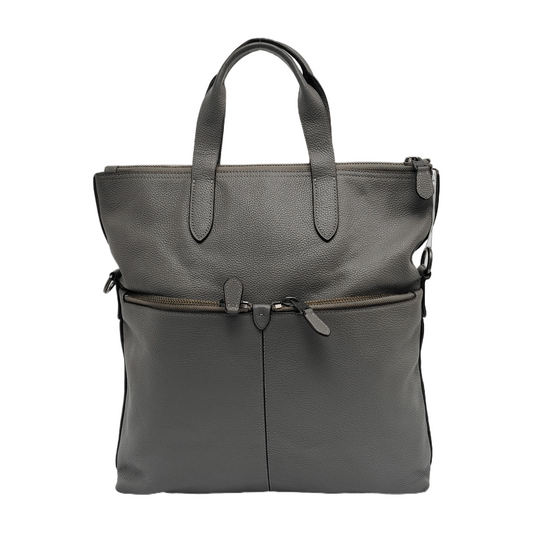 COACH Tote bag Dark Gray Cowhide Single Shoulder Bag Handbag Ruthenium color hardware Removable shoulder strap-(SKU)-942426825