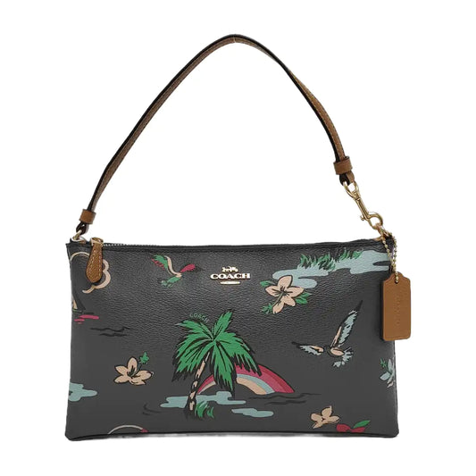 COACH Dark Gray Cowhide Printed Carriage Single Shoulder Bag Golden hardware-(SKU)-941934573