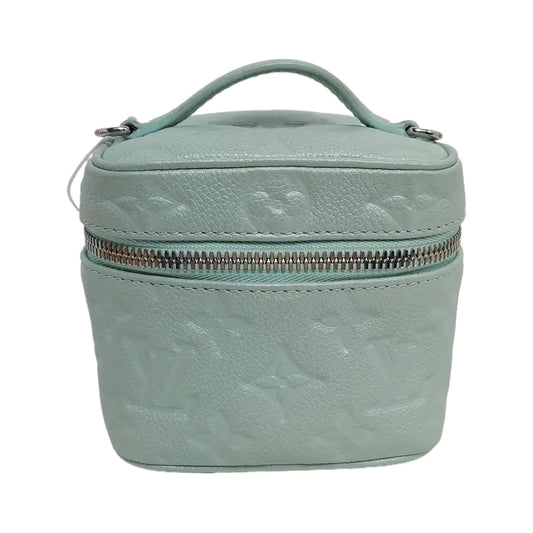 LOUIS VUITTON NICE Turquoise Green Leather Monogram Embossed Shoulder Bag Silver Hardware Removable Strap-(SKU)-942263065