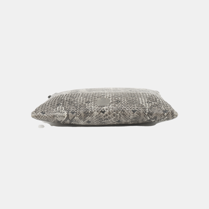 MCM Gray Coated Canvas Monogram Studs Clutch Silver Hardware-(SKU)-936462399