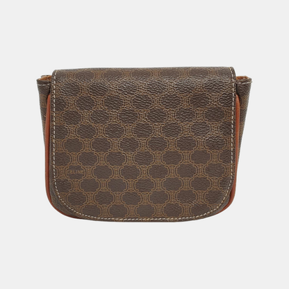 CELINE Black coated canvas Arc de Triomphe handbag腰包/胸包 Golden hardware-(SKU)-942847471