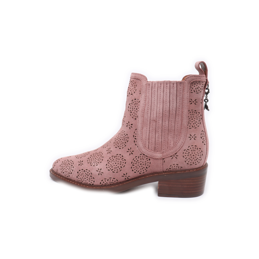 COACH 38.5code Spring Pink Suede Women's Short Boots-(SKU)-941856315