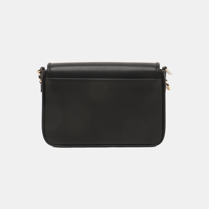 MICHAEL KORS Bradshaw Medium size Black Leather Crossbody Bag Single Shoulder Bag Golden hardware shoulder straps-(SKU)-938489544