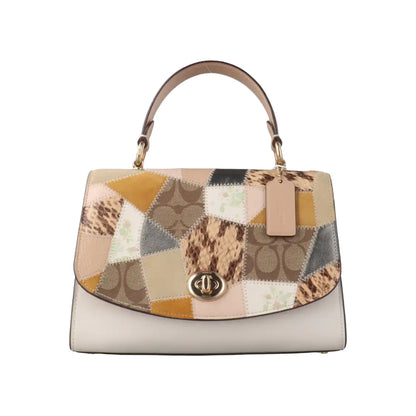 COACH Multicolor Leather Monogrammed Printed Single Shoulder Bag Tote Bag Crossbody Golden hardware Removable shoulder strap-(SKU)-930891053