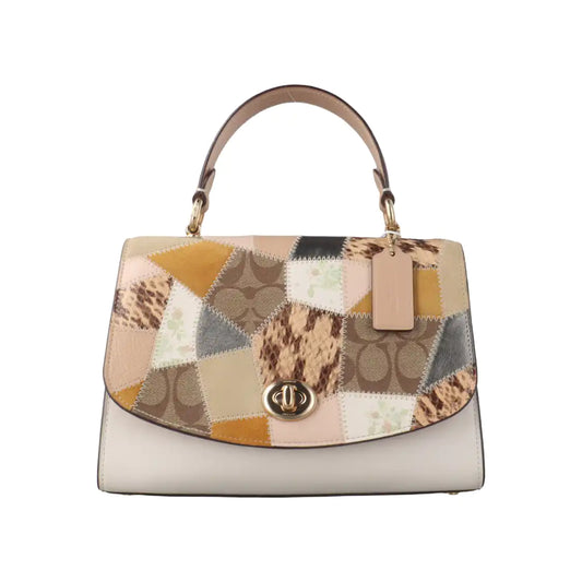 COACH Multicolor Leather Monogrammed Printed Single Shoulder Bag Tote Bag Crossbody Golden hardware Removable shoulder strap-(SKU)-930891053