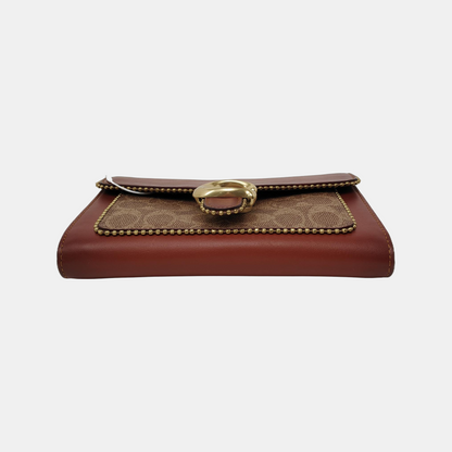 COACH TABBY Red Cowhide Monogram Studs Handbag Golden hardware-(SKU)-941273975