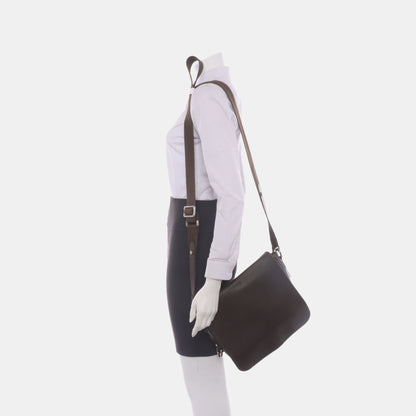 LOUIS VUITTON ANDREI Dark brown cowhide postman bag crossbody bag, shoulder bag Silver Hardware-(SKU)-930085105