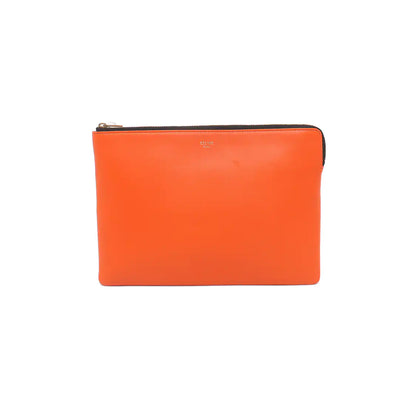 CELINE SOLO Orange Calfskin Handbag Golden hardware-(SKU)-14437667