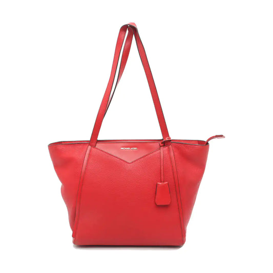 MICHAEL KORS Tote bag Red Leather Shoulder Bag Handbag Golden hardware-(SKU)-934050608