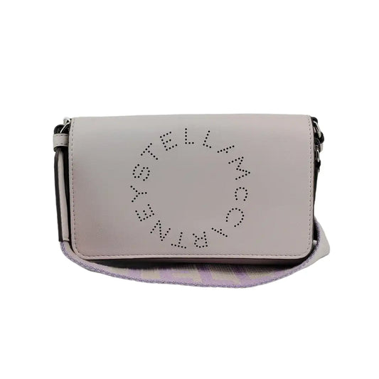 STELLA McCARTNEY Stella Logo Purple Leather Cutout Crossbody Shoulder Handbag Clutch Silver Hardware Removable shoulder strap-(SKU)-940252435