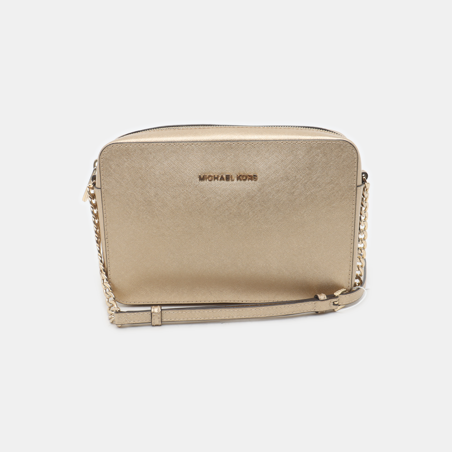 MICHAEL KORS Camera Bag Medium size Champagne Leather Embossed Crossbody Bag Single Shoulder Bag Golden hardware-(SKU)-937395543
