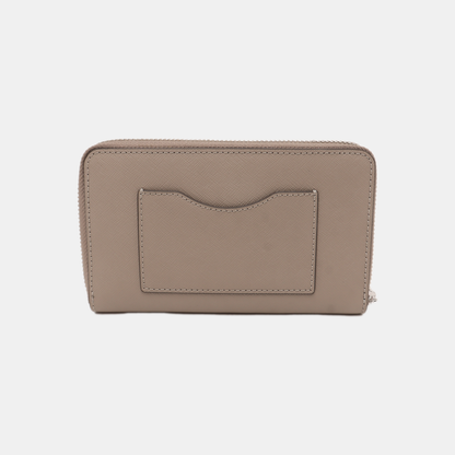 TORY BURCH Gray Leather Embossed Wallet Silver Hardware-(SKU)-14016199