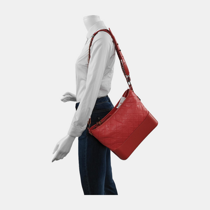 CHANEL GABRIELLE Medium Orange Calfskin Quilted Pattern Gabby Bag Crossbody Shoulder Bag Sling Bag Gold Silver Ruthenium Hardware 27 Clasp Removable Strap-(SKU)-945856539