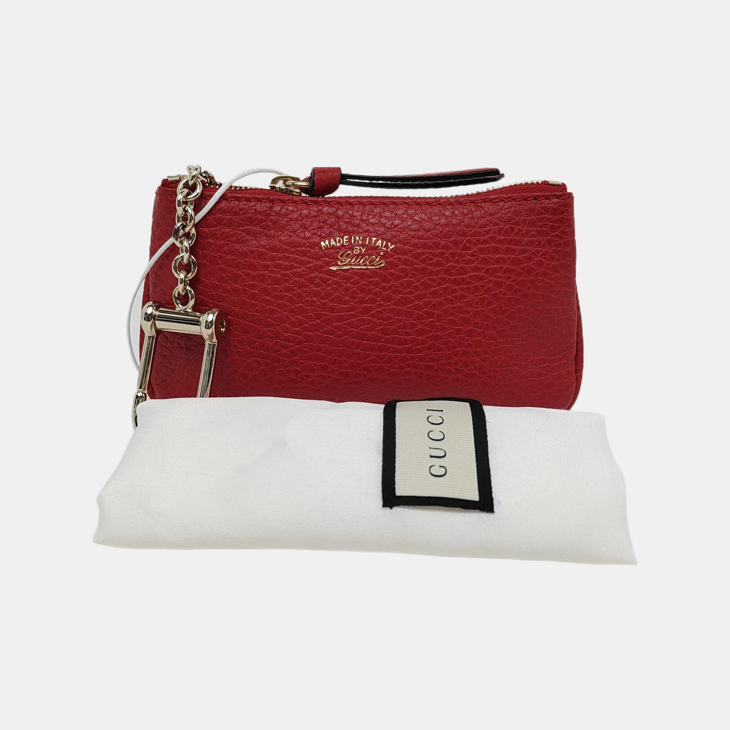 GUCCI Red Leather Change Purse Golden hardware-(SKU)-943942192