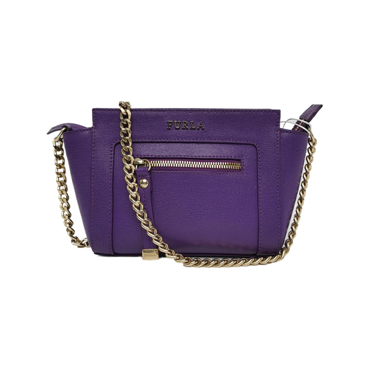 FURLA Purple Leather Sling Bag Crossbody Bag Golden hardware-(SKU)-941286665