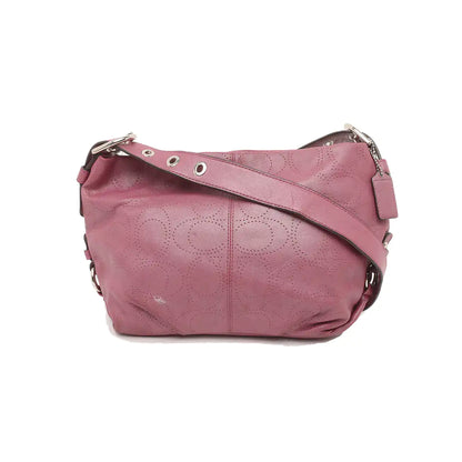 COACH Fuchsia Leather Cut-Out Sling Bag Silver Hardware Removable shoulder strap-(SKU)-928562151