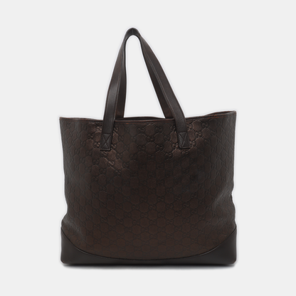 GUCCI Tote bag Dark Brown Cowhide Monogram Crumpled Single Shoulder Bag, Handbag Silver Hardware-(SKU)-929188415