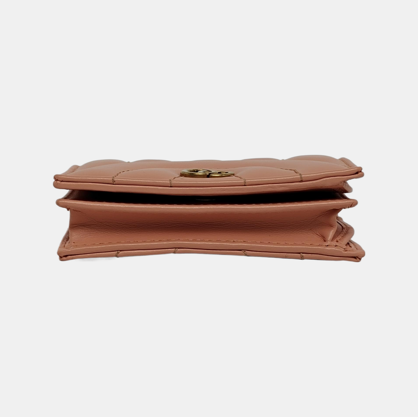 GUCCI GG Marmont Nude Pink Cow Leather Quilted Wallet Golden hardware-(SKU)-939800191