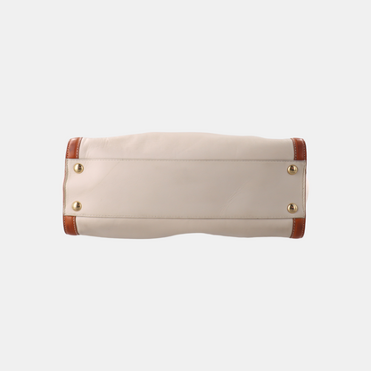 FERRAGAMO Beige Leather Tote Bag Golden hardware-(SKU)-933984180