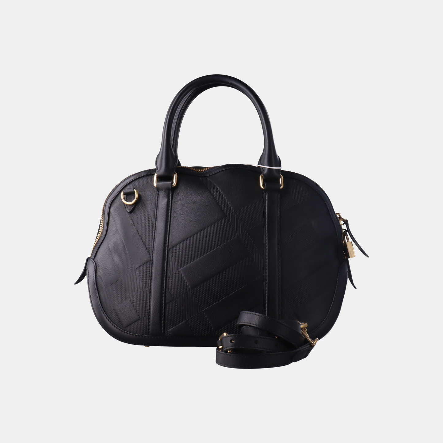 BURBERRY Tote bag Black Cowhide Embossed Single Shoulder Handbag Tote Bag Crossbody Bag Golden hardware Removable shoulder strap-(SKU)-14450075