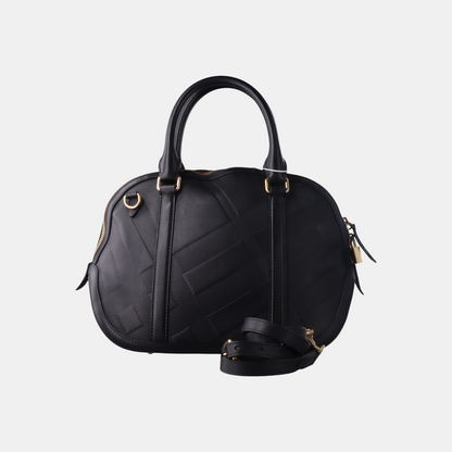 BURBERRY Tote bag Black Cowhide Embossed Single Shoulder Handbag Tote Bag Crossbody Bag Golden hardware Removable shoulder strap-(SKU)-14450075