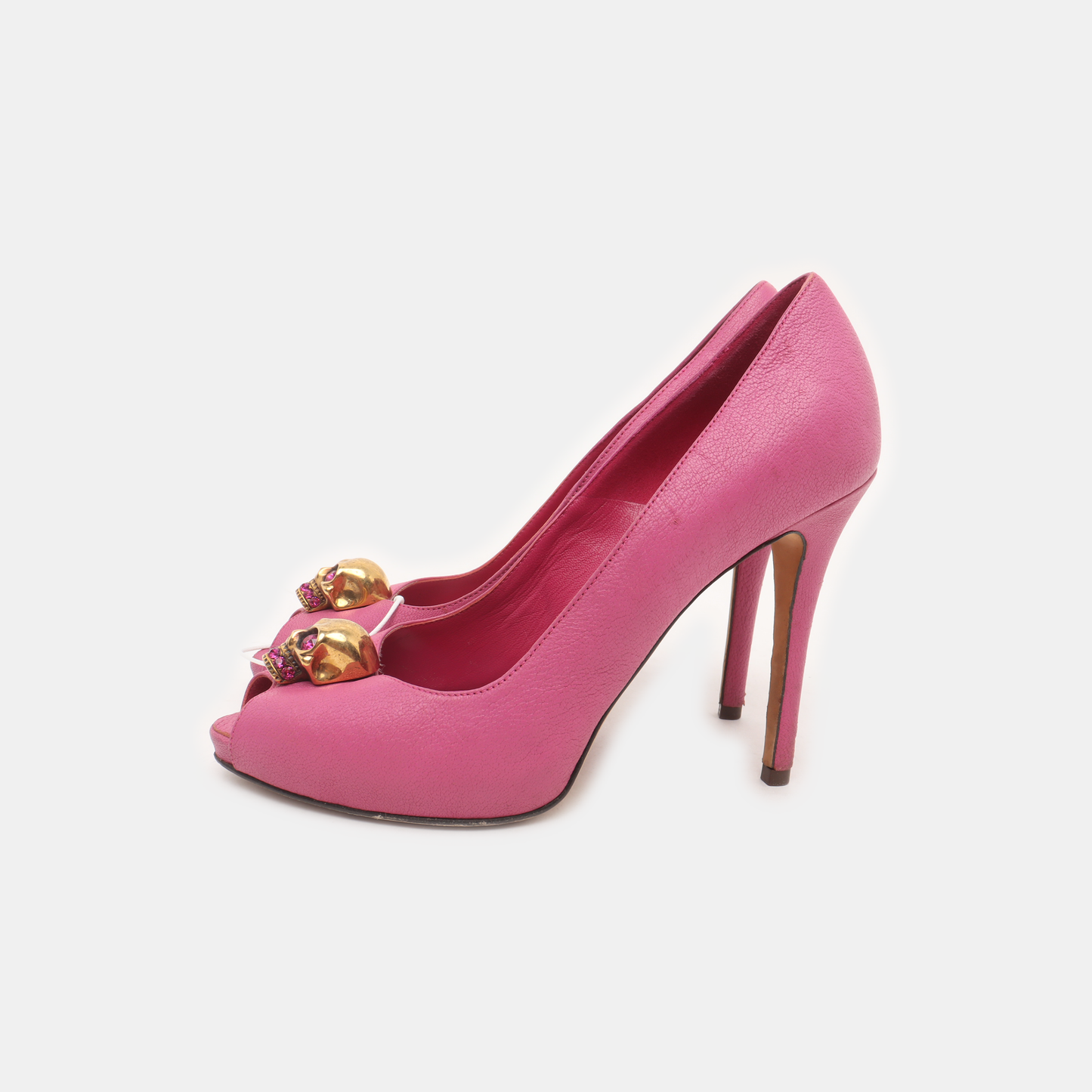 Alexander McQUEEN 36code Pink leather ladies high heels for spring and autumn-(SKU)-938526746