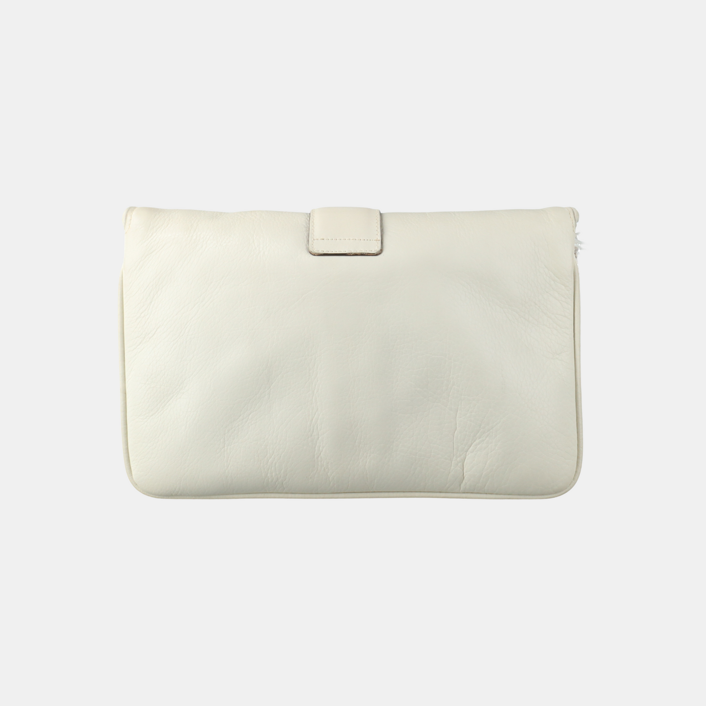 CELINE White Leather Single Shoulder Bag Golden hardware Removable shoulder strap-(SKU)-932491482