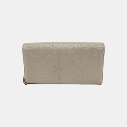 GUCCI Microguccissima Light Gray Cowhide Vintage Embossed Wallet Golden hardware-(SKU)-14418012