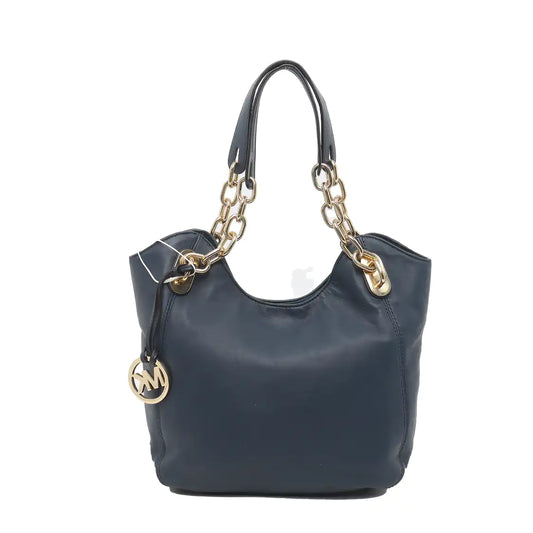 MICHAEL KORS Dark Blue Cowhide Single Shoulder Bag Handbag Golden hardware-(SKU)-928999940