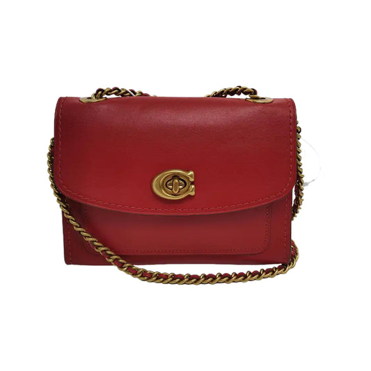 COACH MADISON 18 Red Cowhide Crossbody Single Shoulder Bag Golden hardware-(SKU)-940523724