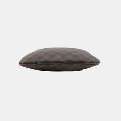 LOUIS VUITTON Brown Coated Canvas Checkered Single Shoulder Bag Crossbody Golden hardware-(SKU)-928779236