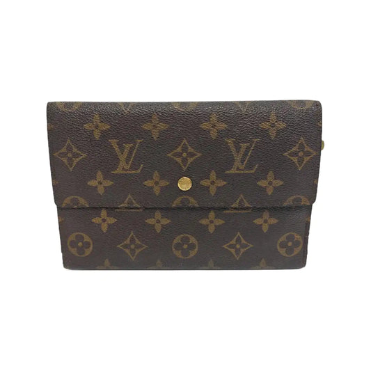 LOUIS VUITTON Brown Coated Canvas Monogrammed Tote Handbag Golden hardware Vintage model-(SKU)-944491586